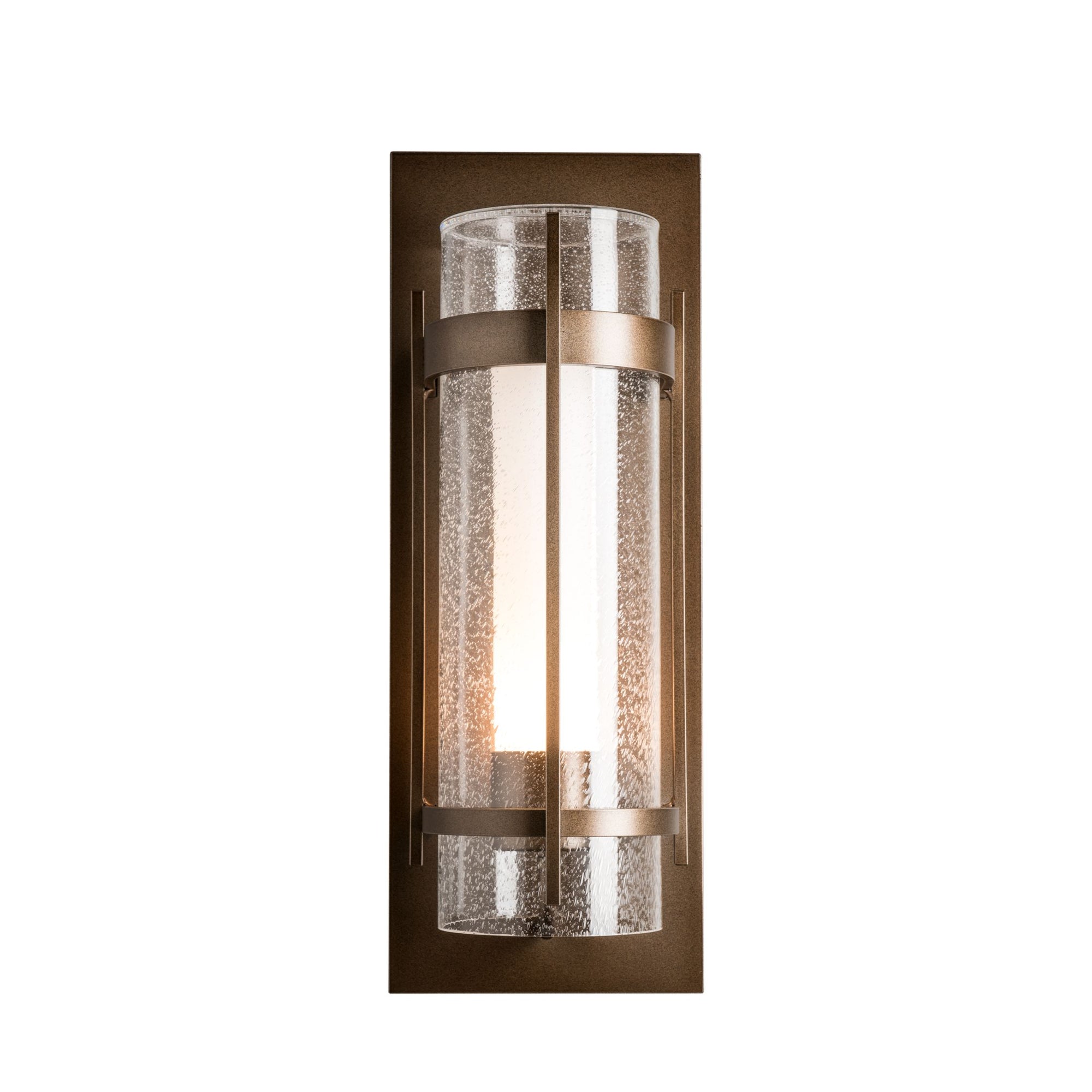 Hubbardton Forge Banded Seeded Glass Large Outdoor Sconce
