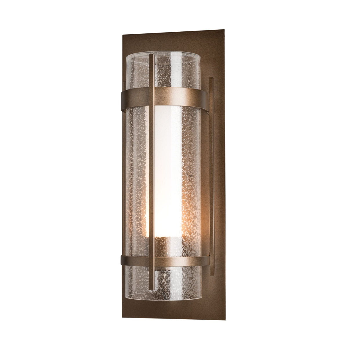 Hubbardton Forge Banded Seeded Glass Large Outdoor Sconce