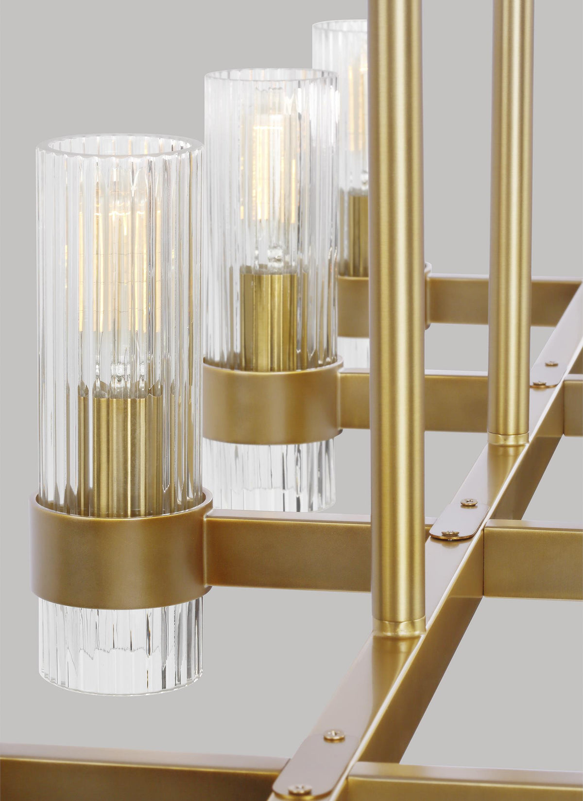 Generation Lighting, Geneva Linear Chandelier, Burnished Brass