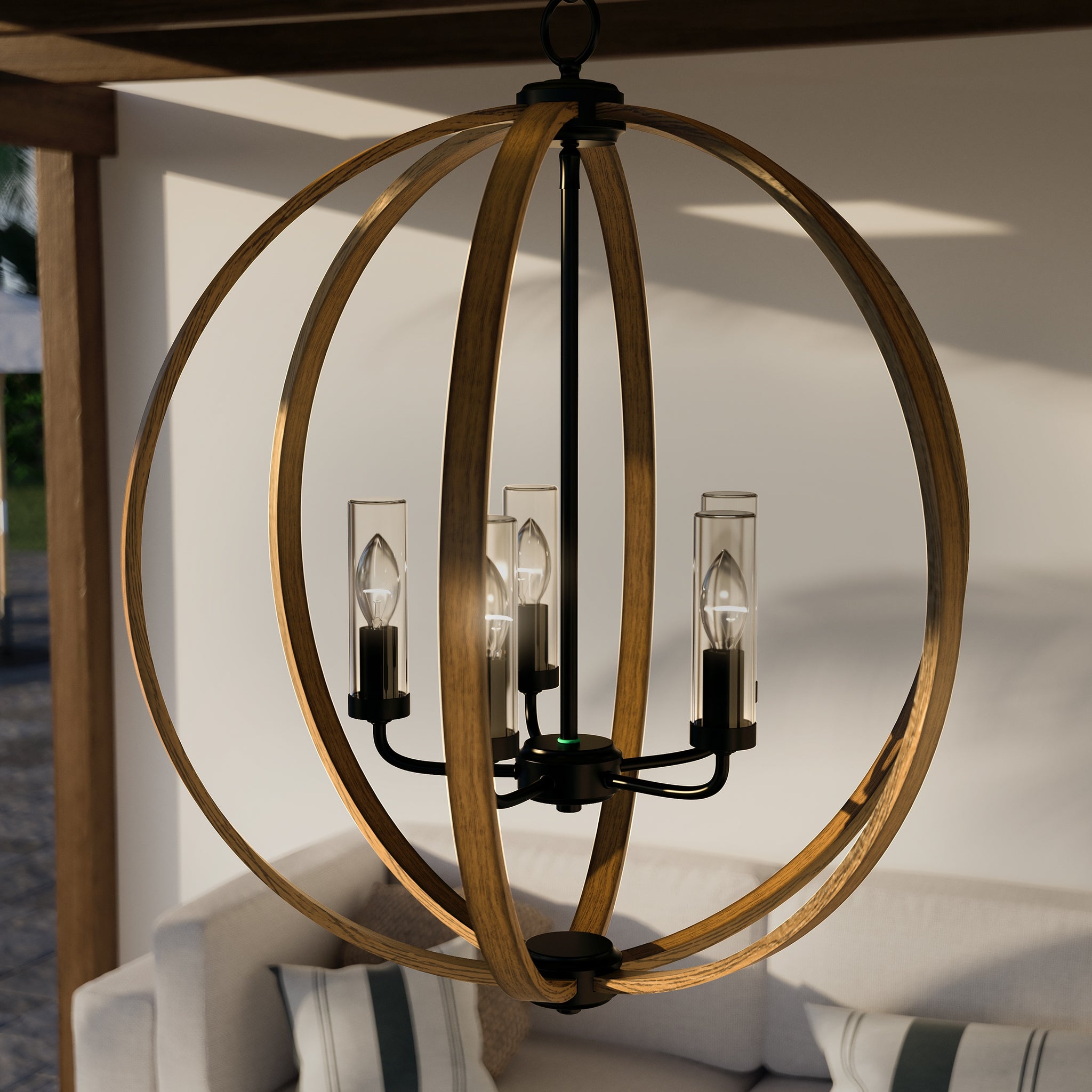 Outdoor globe outlet chandelier
