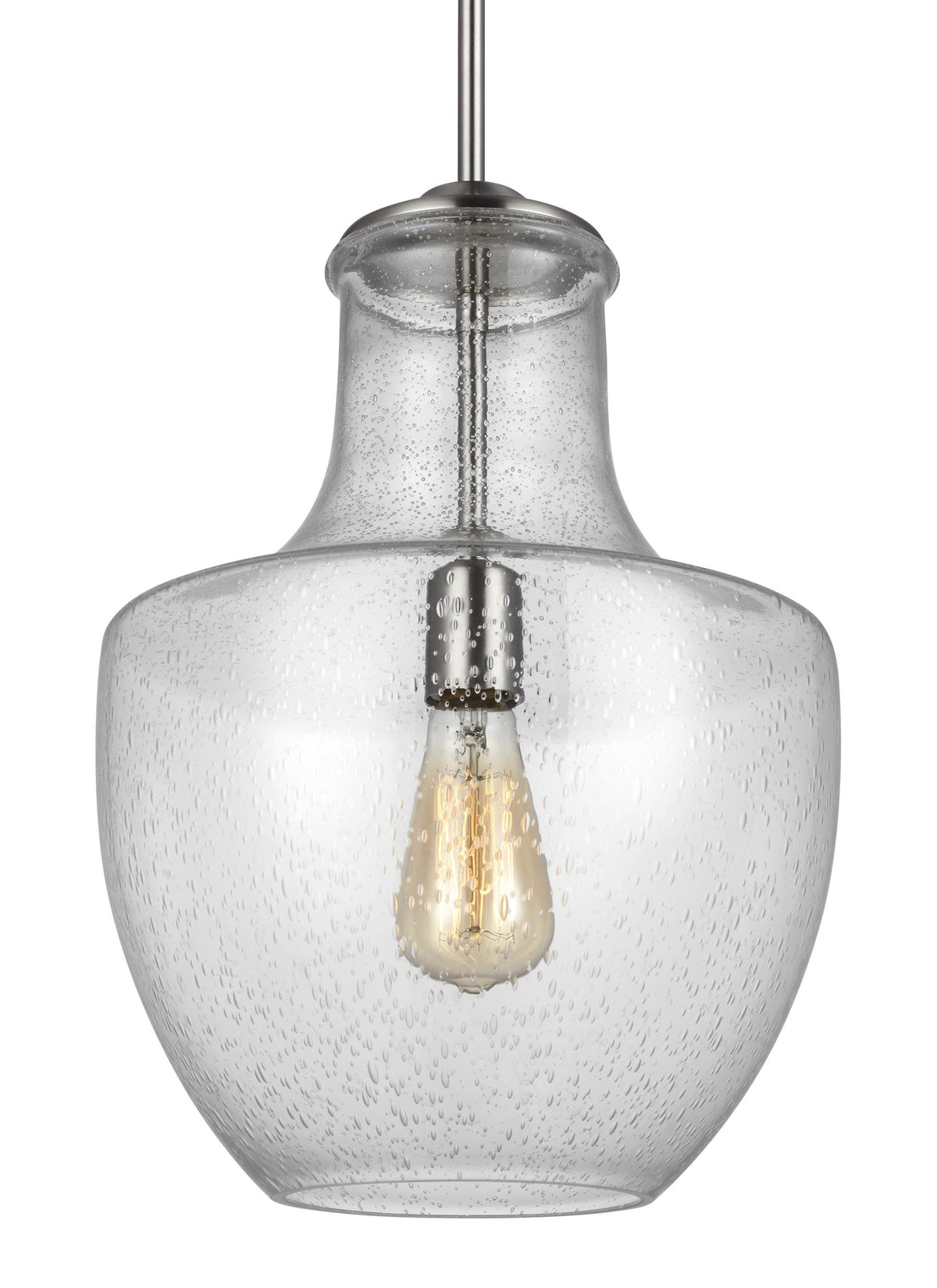 Generation Lighting, Baylor One Light Pendant, Satin Nickel