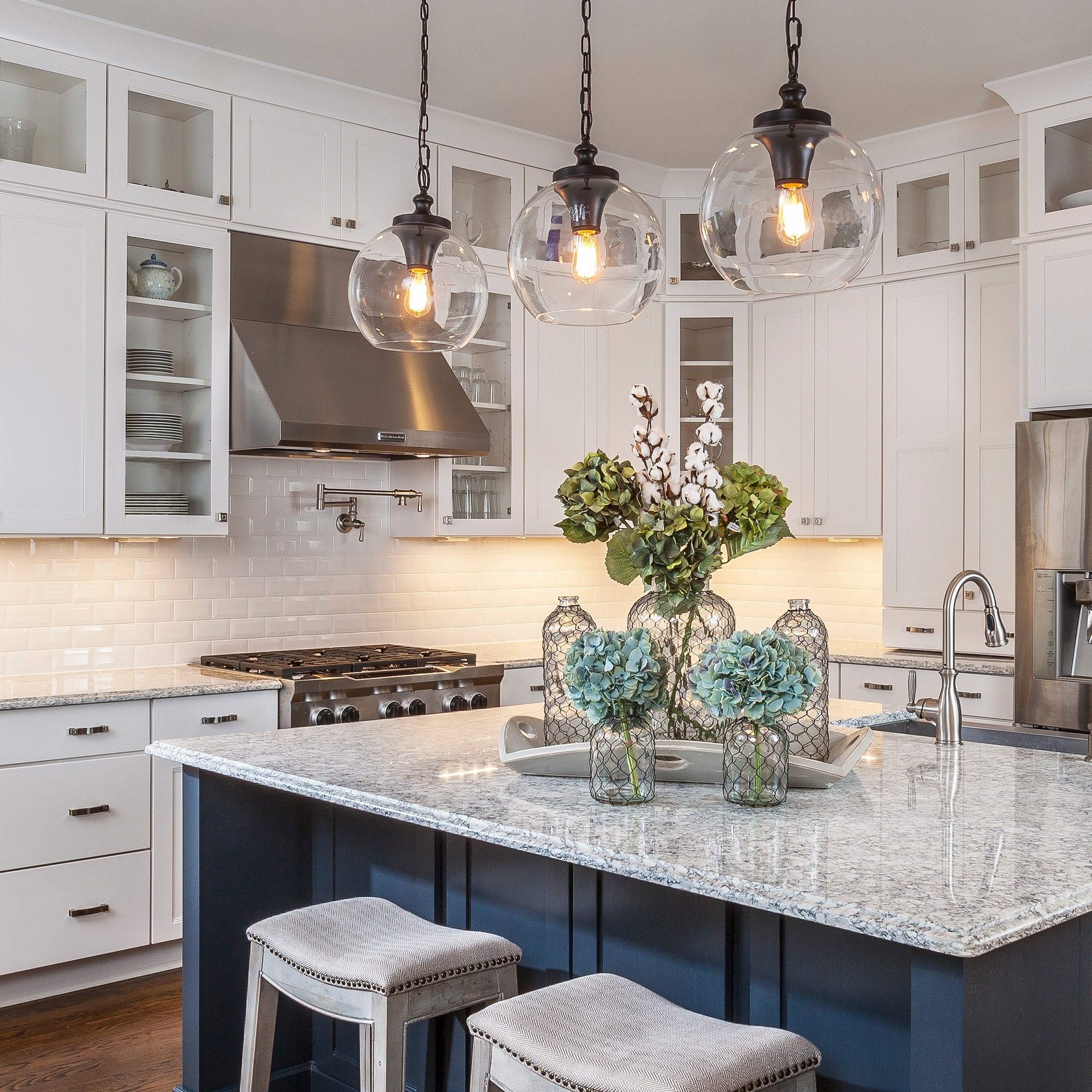 Clear pendant lights for kitchen sale
