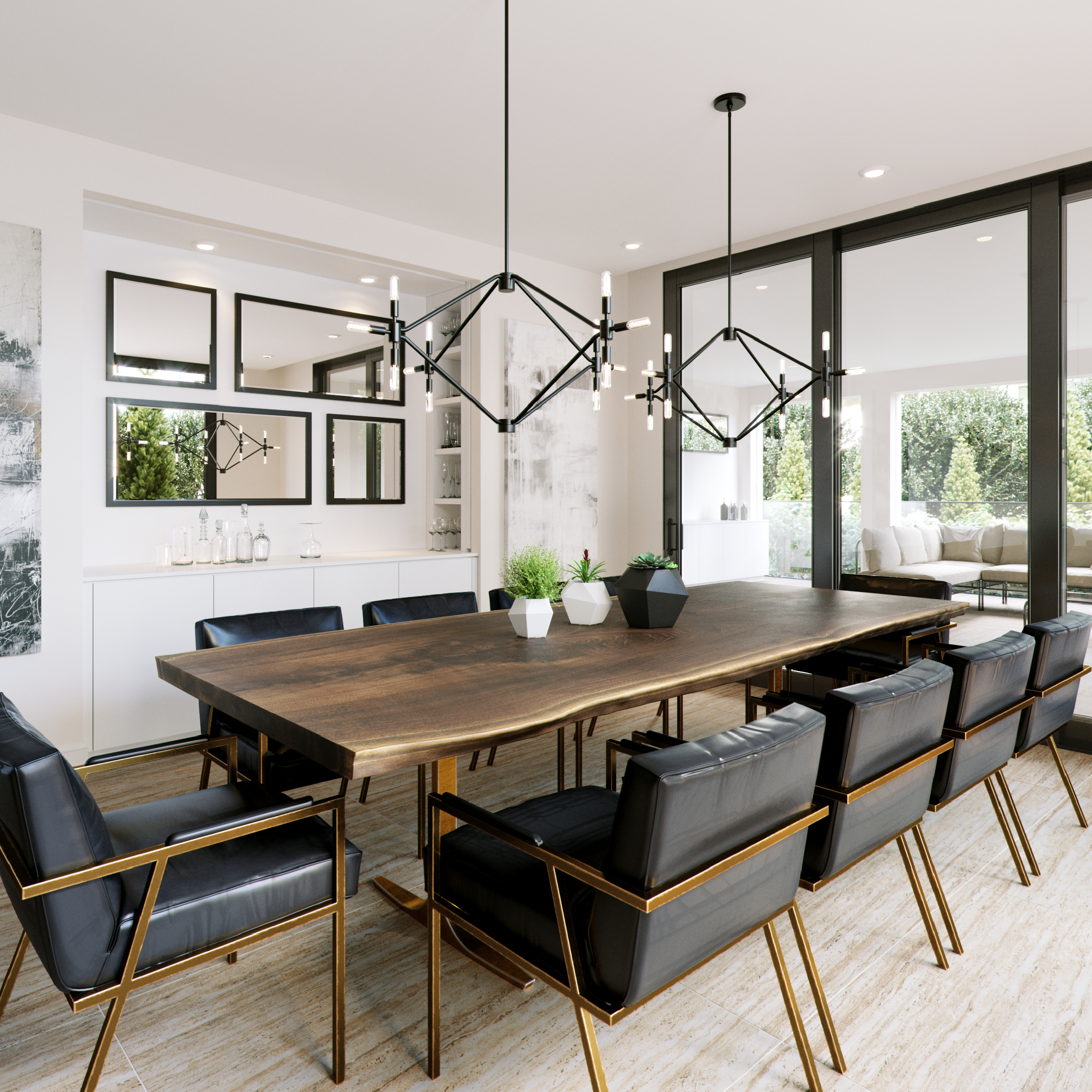 Small wood shop chandelier