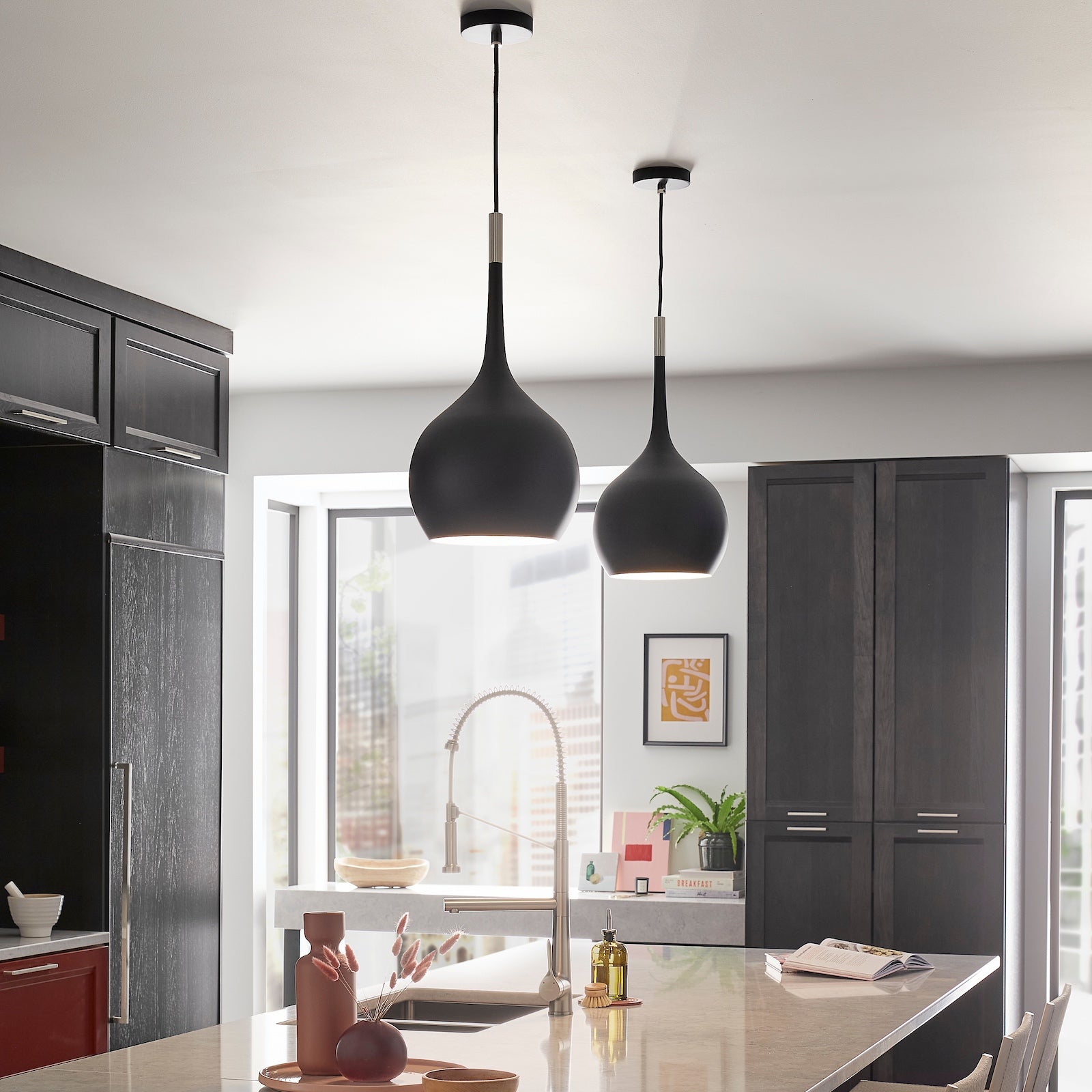 Oaks decor black kitchen sales island lighting mc1012